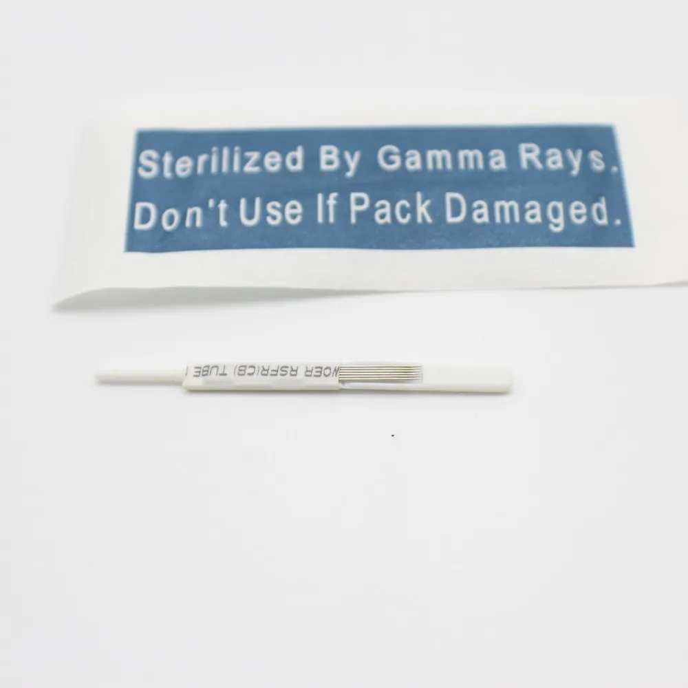 50PCS 6 PRONG FLAT NEEDLES For Merlin Tattoo Machine Permanent Makeup Eyebrow Lip needle |