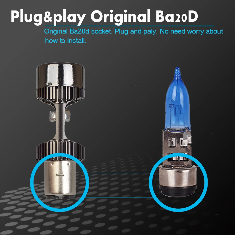 Plug& play 30 Вт 3200lm MEC Ba20d светодиодный мотоциклетный головной светильник H6 скутер мотоцикл фары светильник аксессуары для ламп 6000 К белый свет 12/24V