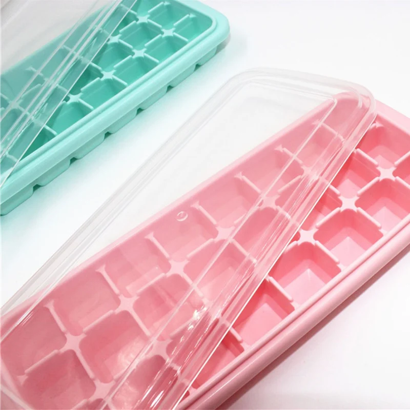 24 Cavity Ice Cube Tray with Removable Lid Silicone Reusable Cubes Mold DIY Fruit Cream Maker Mould Kitchen Bar Tools | Дом и сад