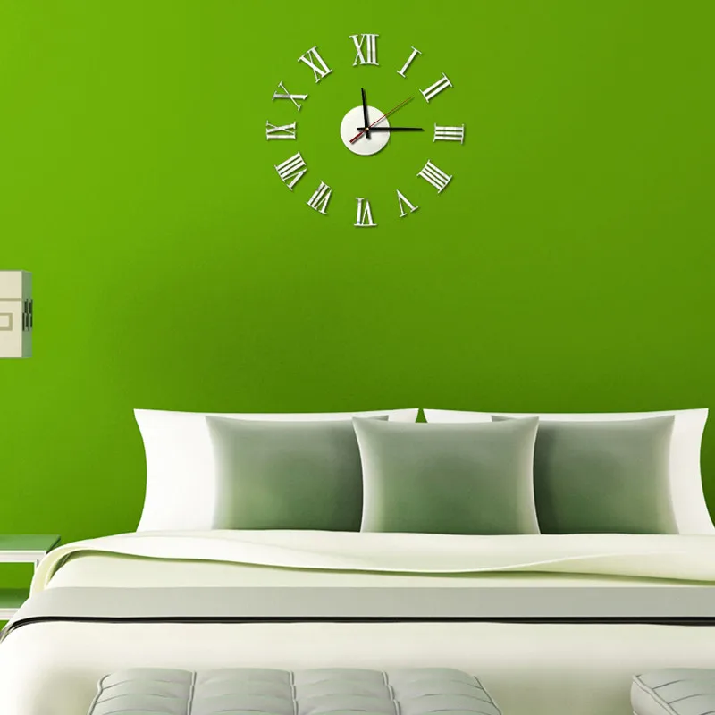 Модные стильные настенные часы с обоями самоклеящиеся наклейки для интерьера