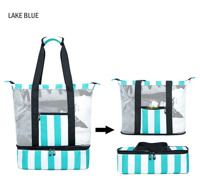 2 in1 set Lake Blue 2 шт./набор, сумка для плавания ming, Сетчатая Сумка, влажная сухая Сумка для бассейна, пляжа, водонепроницаемая сумка, изолированная сумка-холодильник для пикника, сумка для плавания для женщин и мужчин, XA58A - Цвет: 2 in1 set Lake Blue