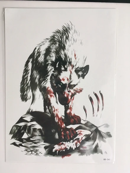 Водостойкая Временная тату наклейка 25 моделей цвет лес волк водная копия большой