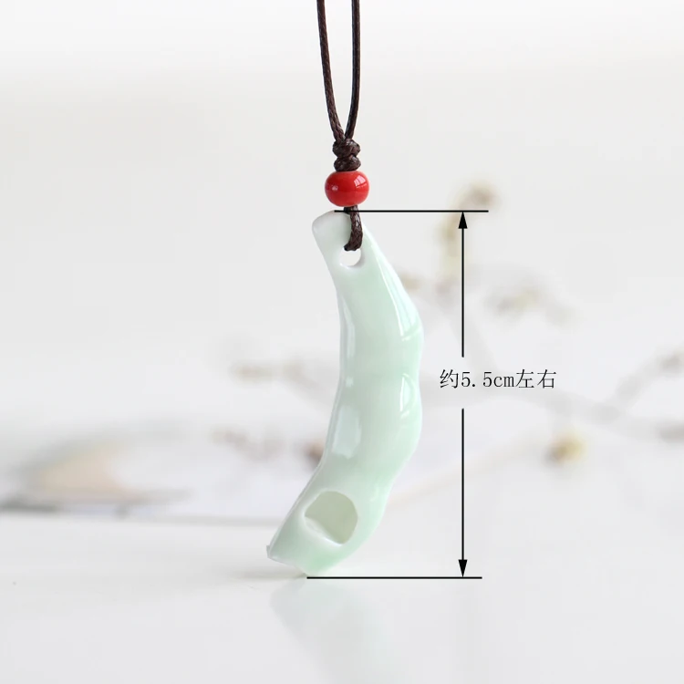 Fashion Jewelry Handmade Ceramic Pea Pods Cyan or White Whistle Pendant Necklace for Women Lovers Fine | Украшения и аксессуары