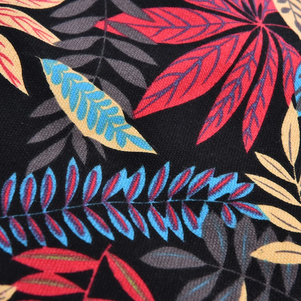 Женская парусиновая сумка с этническим узором в виде листьев на плечо из ткани