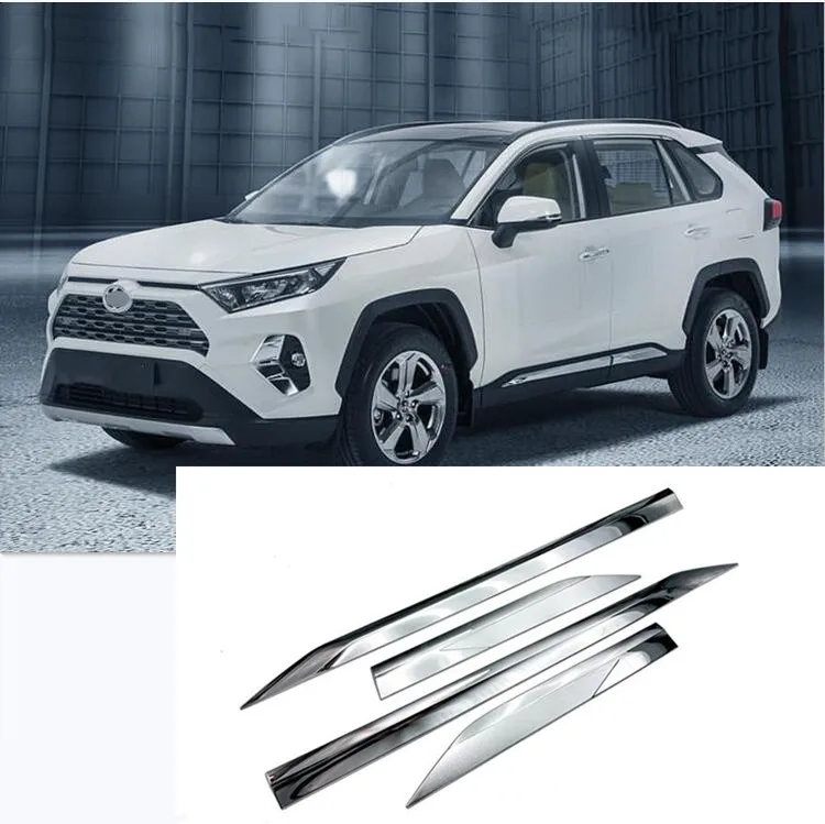 Для Toyota RAV4 2019 2020 ABS Chrome Боковая дверь линии Garnish средства ухода за кожей отделка