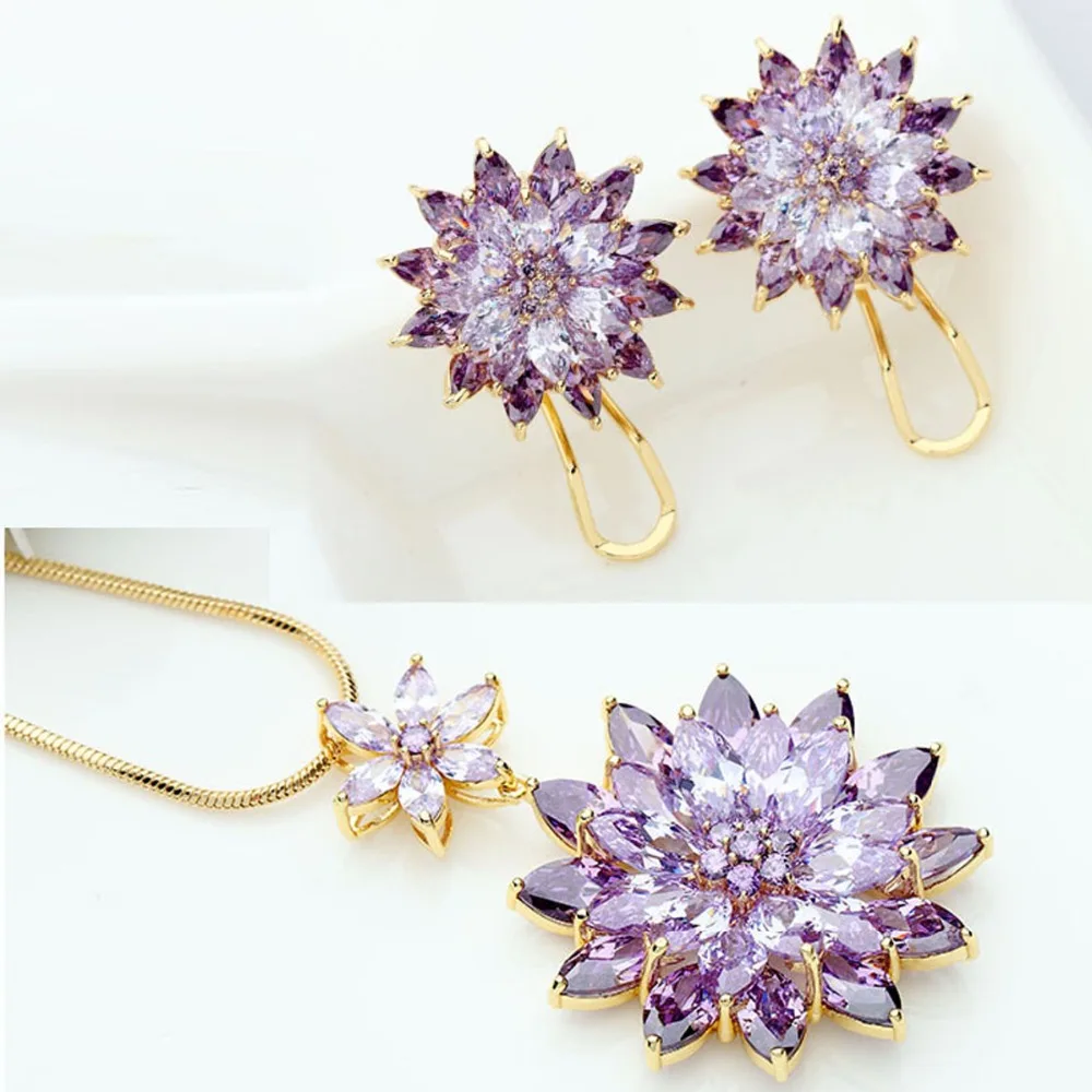 Комплект женских ювелирных украшений LUOTEEMI ожерелье с зелеными крупными