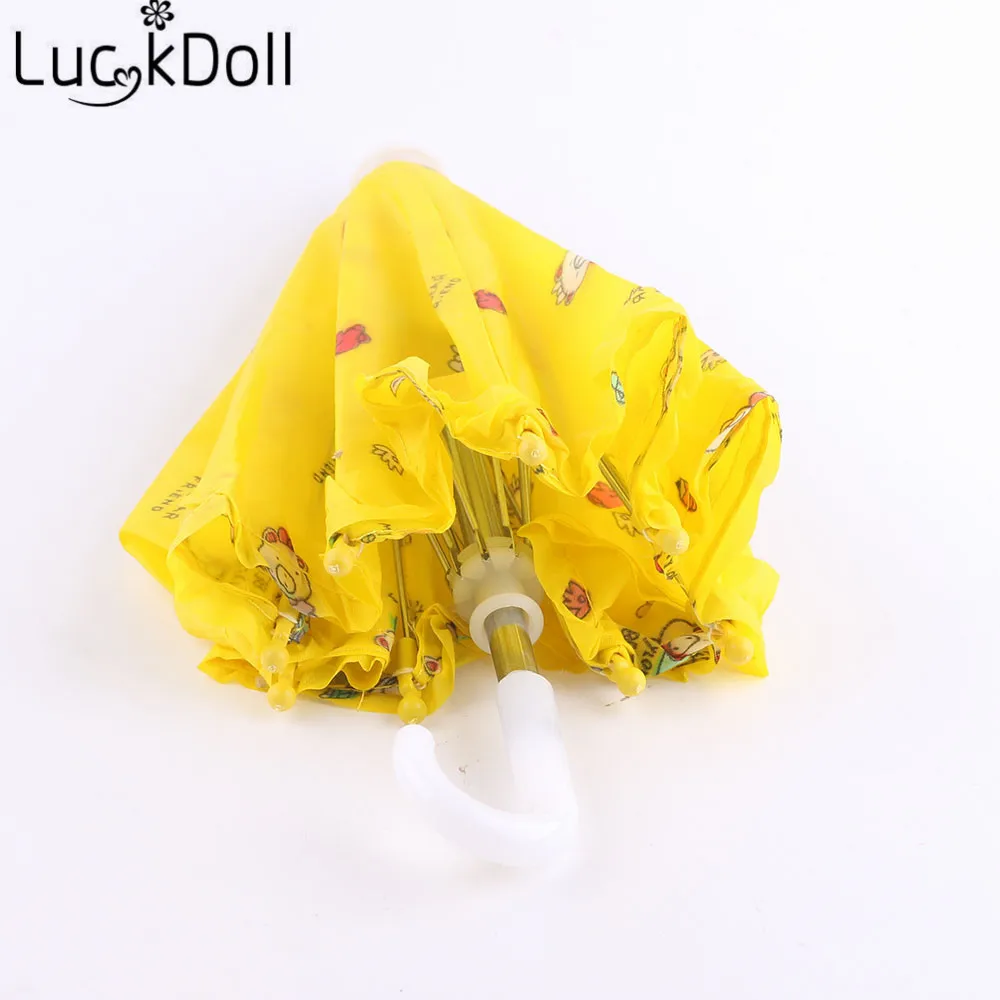 LUCKDOLL высококачественный цветной гофрированный Зонт с принтом для 18 дюймов