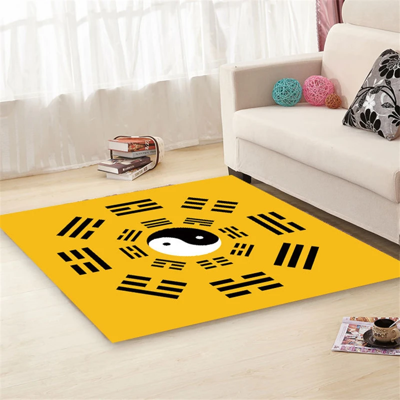 Традиционный этнический ковер Инь Ян тайцзи печатные карты сплетен круглый