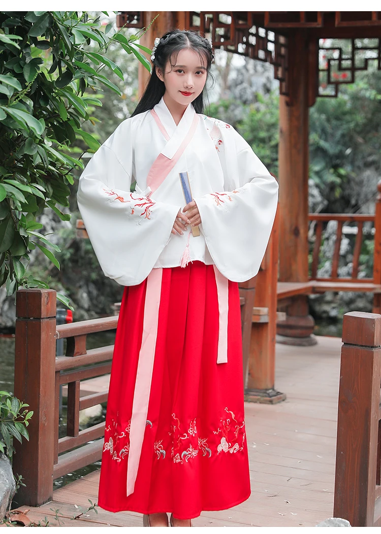 Красный Hanfu для женщин Костюм для китайского традиционного танца Костюм Восточный фестиваль наряд династии Мин Косплей представление одежда DC2372
