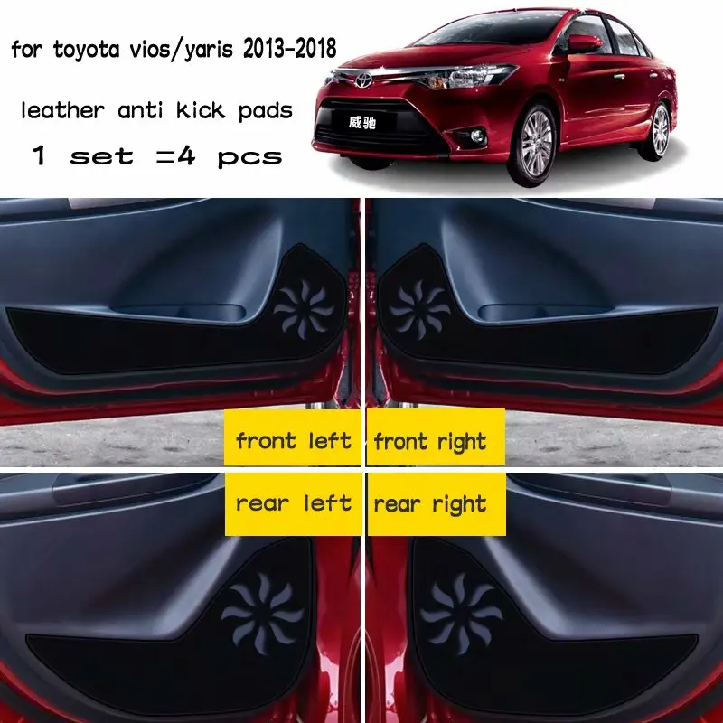 Кожаный коврик для дверей Toyota yaris vios 4 шт. Противоскользящие коврики автомобилей