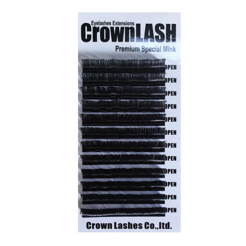 Crownlash черный 9D объем ресниц расширение C, D-0.05 7-15 мм один размер лоток экстремально тонкий и мягкий