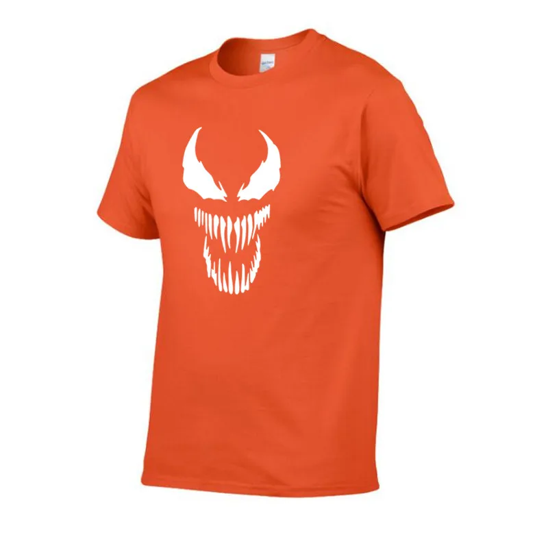 Orange Унисекс Venom Comic оригинальность черный хлопок Harajuku футболка лето для мужчин и женщин аниме черный хлопок фильм топы тройник Homme - Цвет: Orange