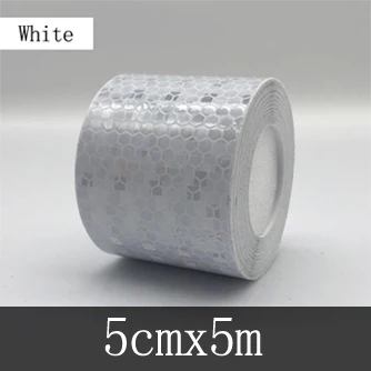 5cmx5m 5 см x 5 м Аксессуары для велосипеда светоотражающие наклейки на велосипед клейкая лента для безопасности велосипеда белый красный желтый отражающий наклейки на велосипед - Цвет: 5cmx5m
