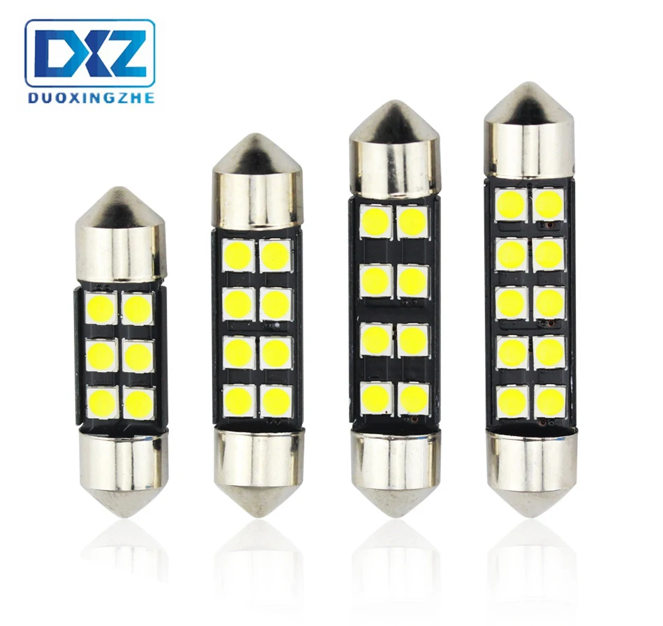 DXZ 1 шт. гирлянда 31 мм 36 мм 39 мм 42 мм C5W C10W 3030 SMD Canbus безотказный Автомобильный светодиодный светильник Автомобильная интерьерная лампа Doom лампа белого цвета 12 В DC