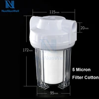 nuonuowell large flow pre filter for water purifier 5 micron pp cotton filtration 12 female thread home kitchen water supply