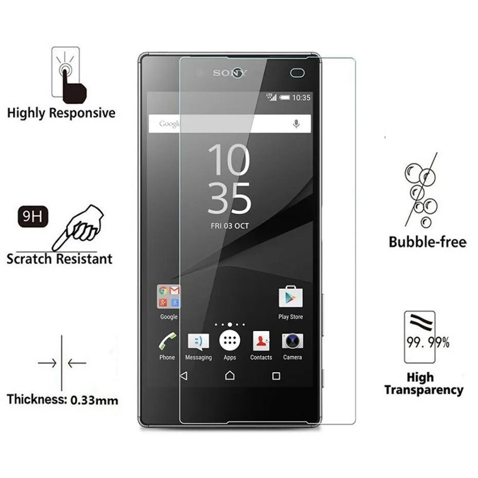 9H Ultra-thin Protective Glass For Sony Xperia M5 Z3 Z5 Compact Screen Protector Tempered XA XA1 X XZ Ultra | Мобильные телефоны и