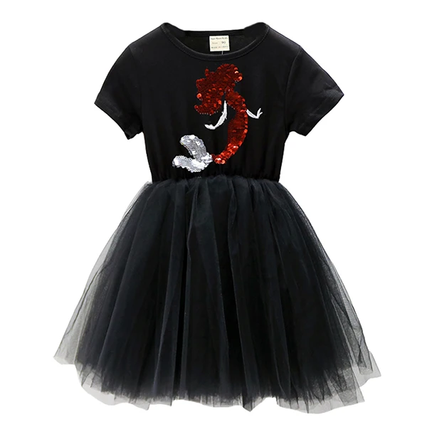 black mermaid Платье для маленьких девочек Новинка года, летняя детская одежда платья-пачки для новорожденных девочек на день рождения, детские платья принцессы - Цвет: black mermaid