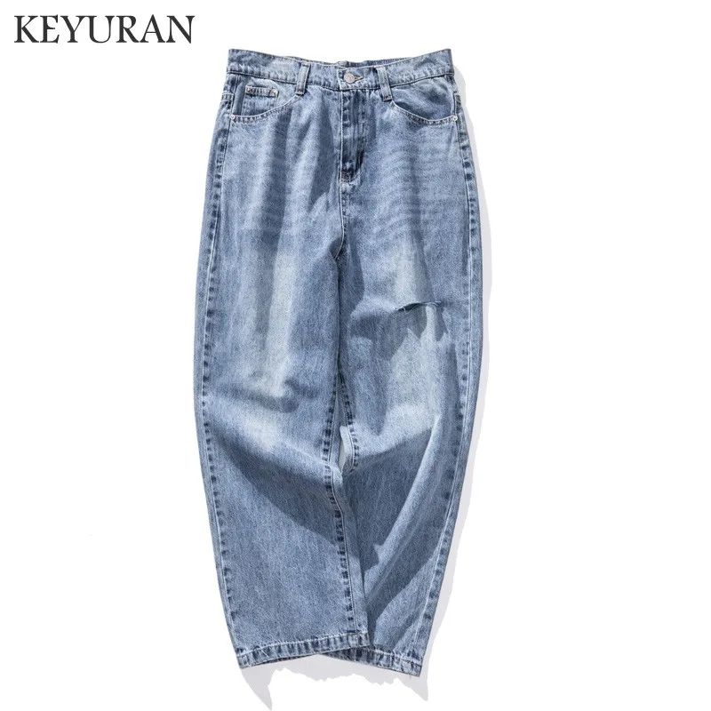 Женские свободные синие джинсы рваные с потертостями 4XL 5XL для мам 2019 | Женская