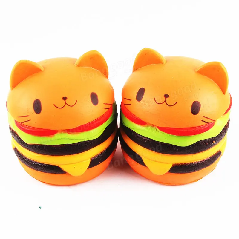 Squishys Cat Burger замедлить рост мягкие коллекции животных подарок декор игрушка