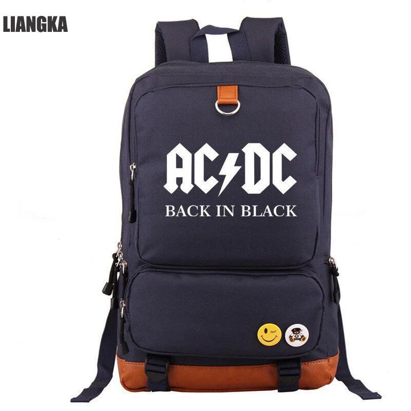 LIANGKA школьный рюкзак для мальчиков и девочек рок группа AC/DC рюкзаки школы холст