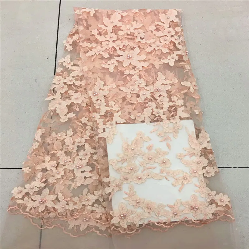 Нигерии кружевной ткани для свадьбы 2018 Африканский с бусинами высокое качество