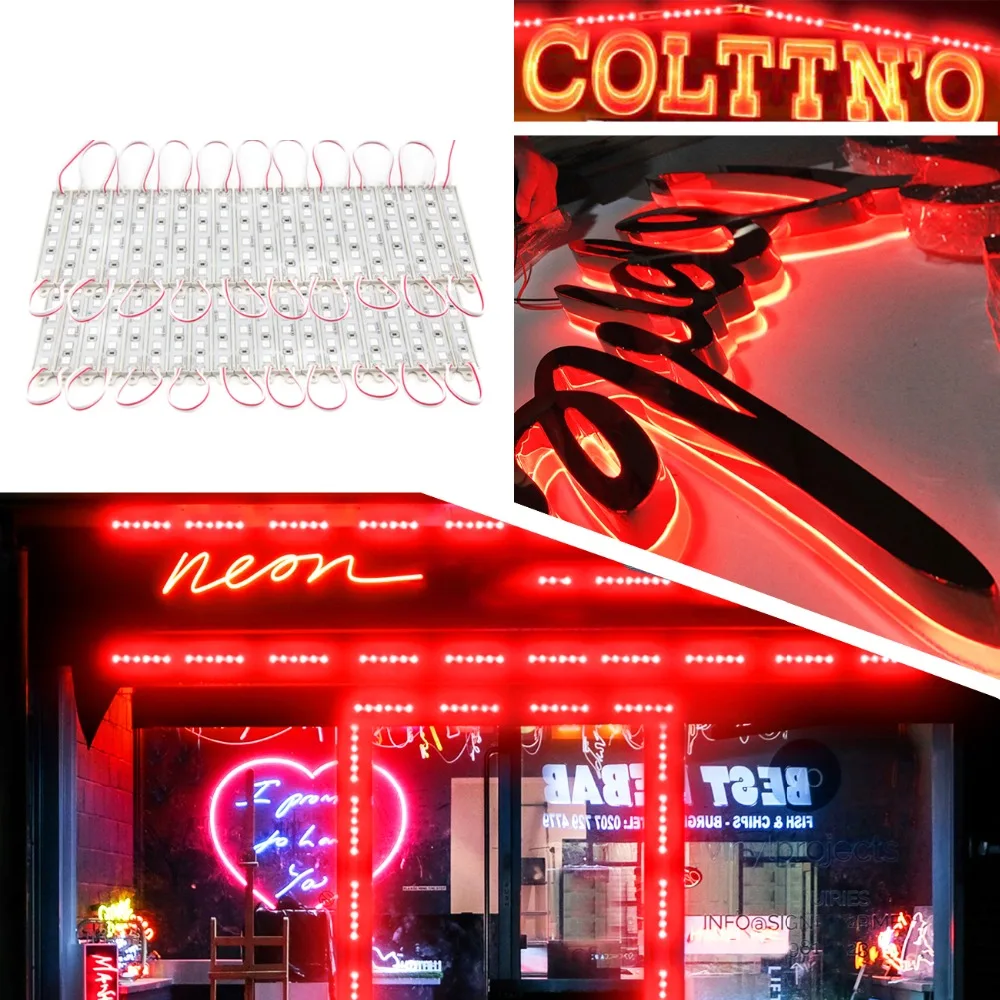 

Супер яркий светодиодный модуль SMD 100, водонепроницаемый рекламный светодиодный модуль с крассветильник светом, 6 светодиодов с, 12 В постоянного тока, светильник-5054 шт.