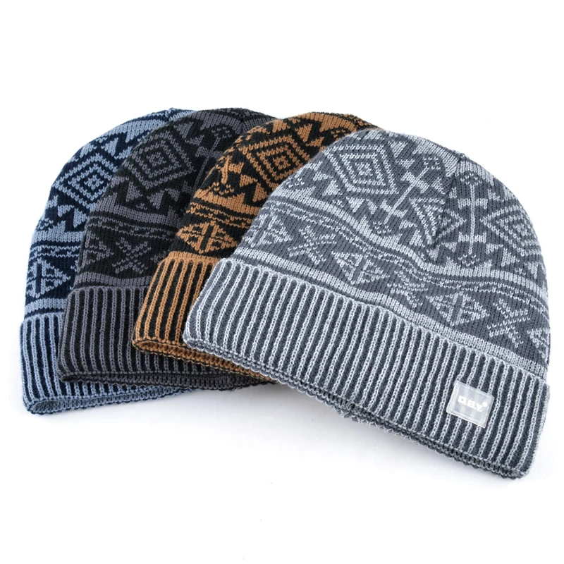 2017 Новые зимние шапка зимняя для мужчин skullies bonnet шапки мужские зима вязание