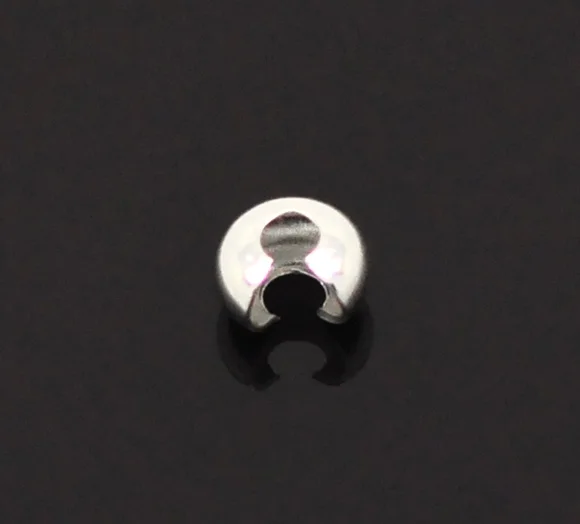 

DoreenBeads 20 шт. Обжимные бусины серебристого цвета 4 мм Горячая Новинка