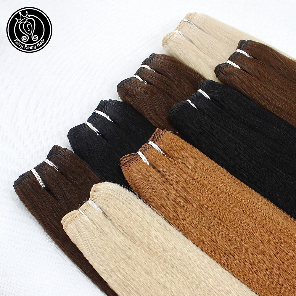 Сказочные волосы remy 22 дюймовые трессы натуральные Remy человеческие волосы Weft Выделите светлые цвета прямые пучки волос для наращивания 100 г