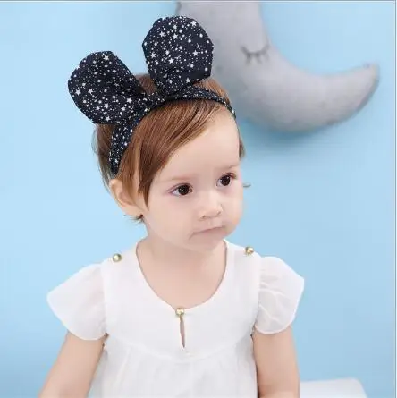 1 шт. Новый Банни тюрбан головная повязка звезда круглый ободок с кроличьими