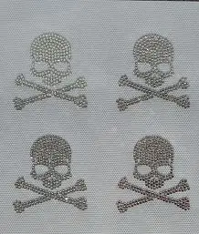 4 шт./лот белый узор из страз с прозрачным черепом мотивы для переодевания горного