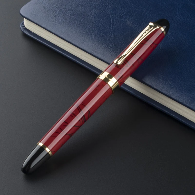 Jinhao X450 Роскошная авторучка с мраморным узором Золотая отделка F перо (коралловый