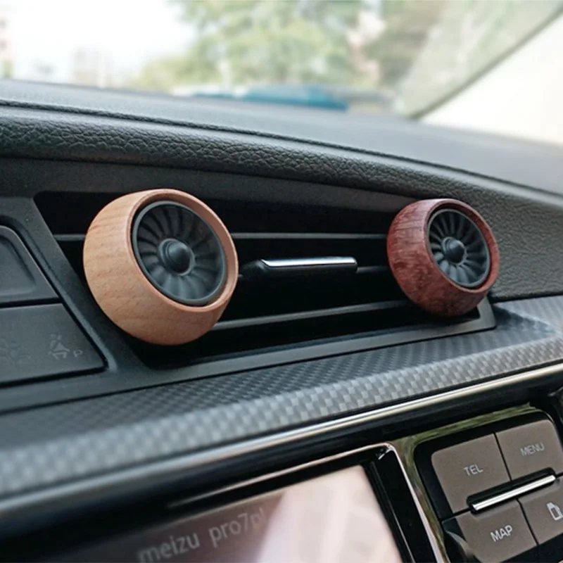 

Wood Metal Luxury Car Perfume Cool Fan Car Air Freshener Vent Clip Auto Car Fragrance Smell The Car Refill Car Vent Diffuser