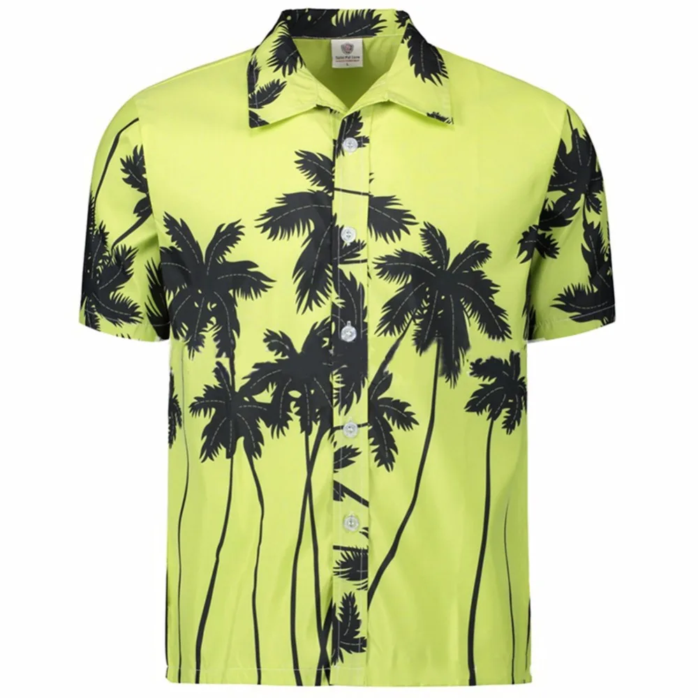 

Новое поступление 2018 Мужская гавайская рубашка мужская Повседневная пляжная рубашка с принтом camisa masculina брендовая одежда с коротким рукаво...