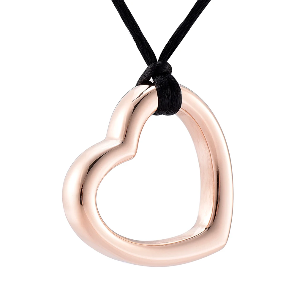 IJD9914 Free Rope Necklace For Hollow Heart Stainless Steel Cremation Urn Jewelry Ashes Of Loved One - Keepsake Women | Украшения и