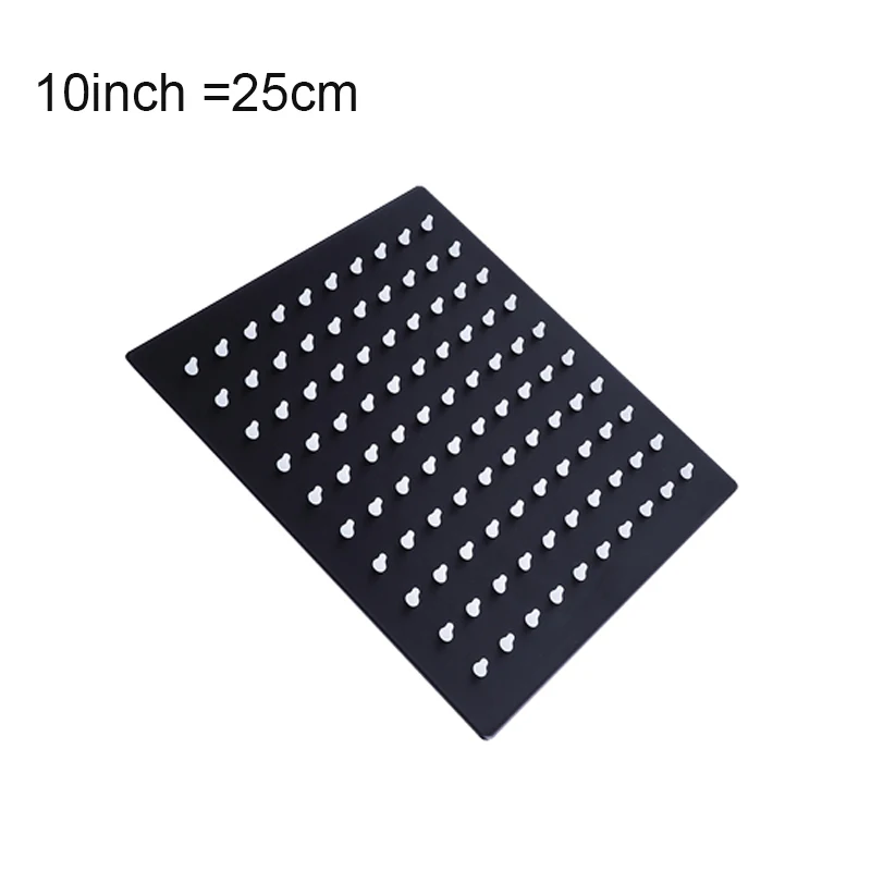 10 inch Square Насадка для душа из нержавеющей стали s 12 дюймов дождевая матовая черная насадка для душа и матовая черная душевая рукоятка душевой кран - Цвет: 10 inch Square