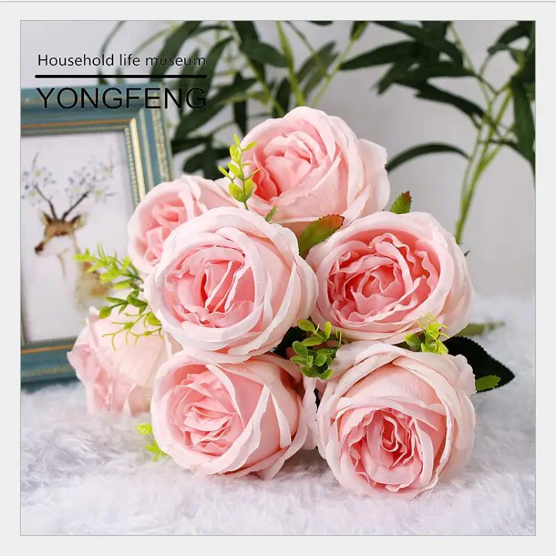 

Fake Artificial Peony 7 Heads Silk Decorative Party artificial Flowers Home Hotel Wedding decoration Office Garden Decor