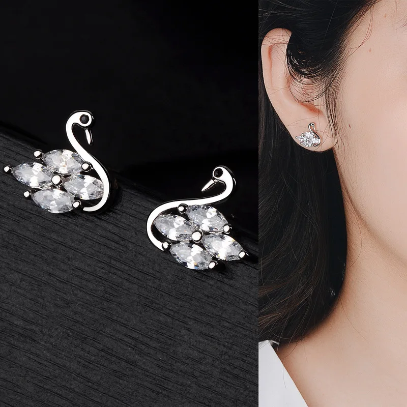 Swan earringsJewelry & Accessories, Fashion Jewelry, Stud Earrings