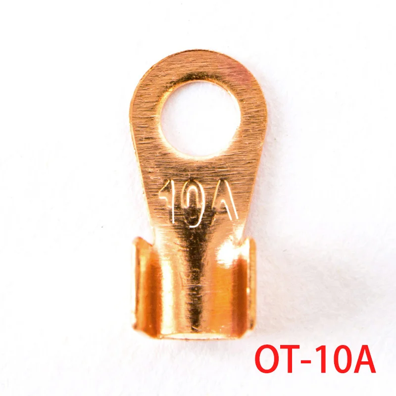 

100Pcs 10A Copper Battery Cable Connector Terminal Crimping 1.5-4mm2 Wire OT-10A OT 10A