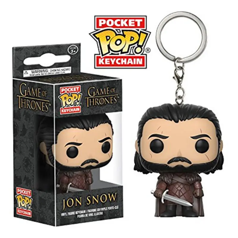 Новое поступление FUNKO POP карманная игрушка брелок Игра Престолов Дейенерис Marvel Железный человек Гарри Поттер коллекционное кольцо для ключей модель подарки - Цвет: Jon Snow
