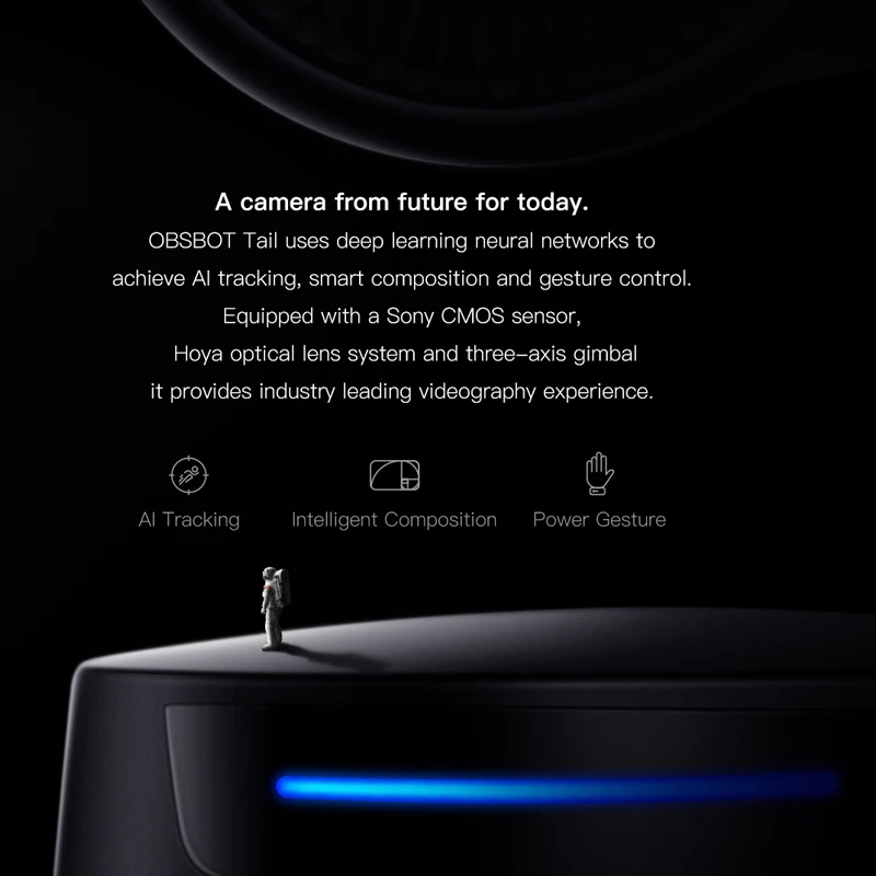 OBSBOT хвост Ai Камера портативный монопод с шарнирным замком 4K видео AI слежения