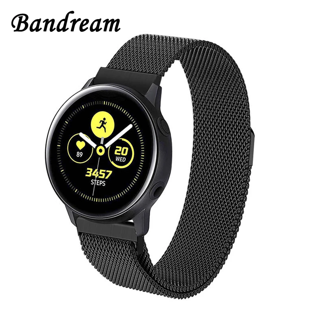 Миланская петля для часов магнитный ремешок для samsung Galaxy Watch Active/Active 2 40 мм 44 мм браслет из нержавеющей стали