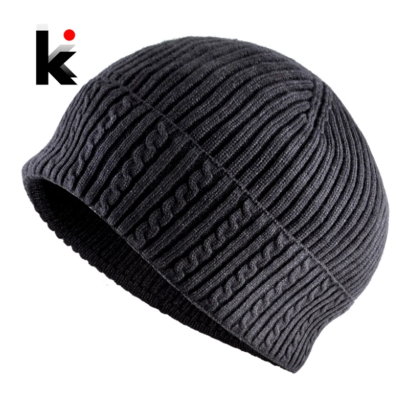 

High Quality Knitted Hat Men Autumn Winter Solid Knitting Wool Skullies Beanies Women Touca De Inverno Soft Bonnet Cap Gorros