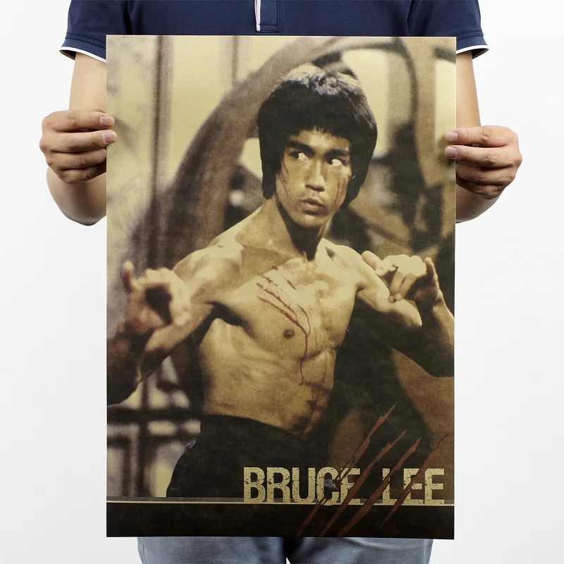 P flame Наклейка на стену Китайский кунг фу звезда Брюс Ли плакаты ретро ностальгия