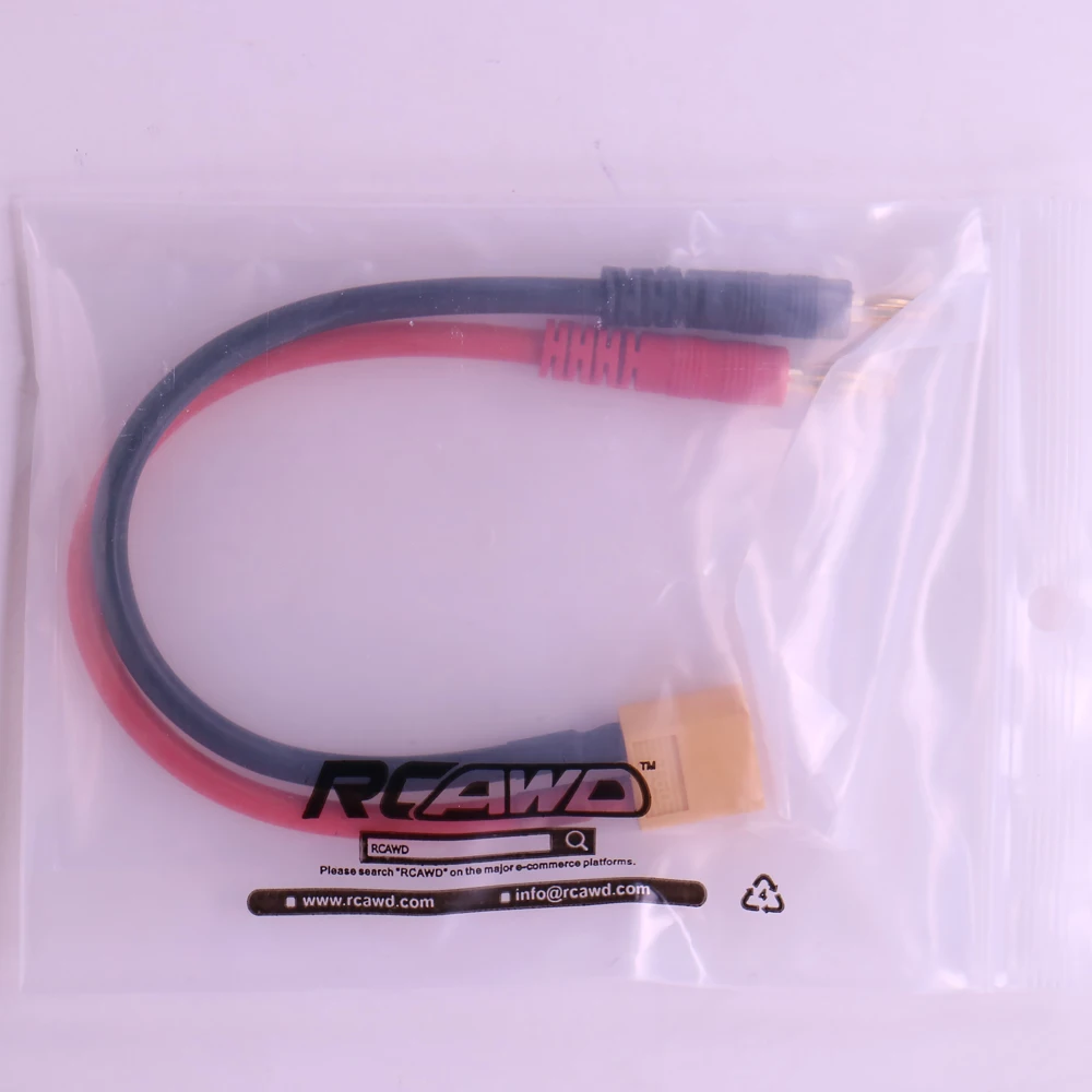 RCAWD 1x150 мм розетка Xt60 и позолоченный штекер 4 0 силиконовый кабель 12awg для зарядного