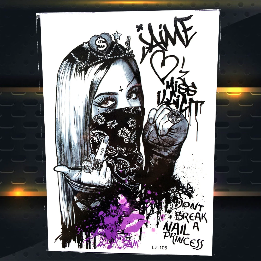 Мастер зверь мужские черные Временные татуировки Наклейки Для женщин Средства