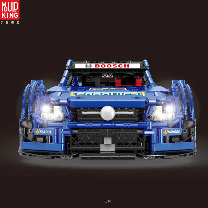 Форма king Technic, 13073 MOC-6687, синий комплект гоночных автомобилей, строительные блоки, кирпичи, приложение управления, радиоуправляемые машины, детские игрушки