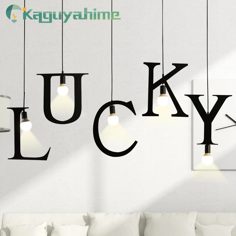 Подвесной светильник Kaguyahime s E27 с буквами креативный железный подвесной сделай