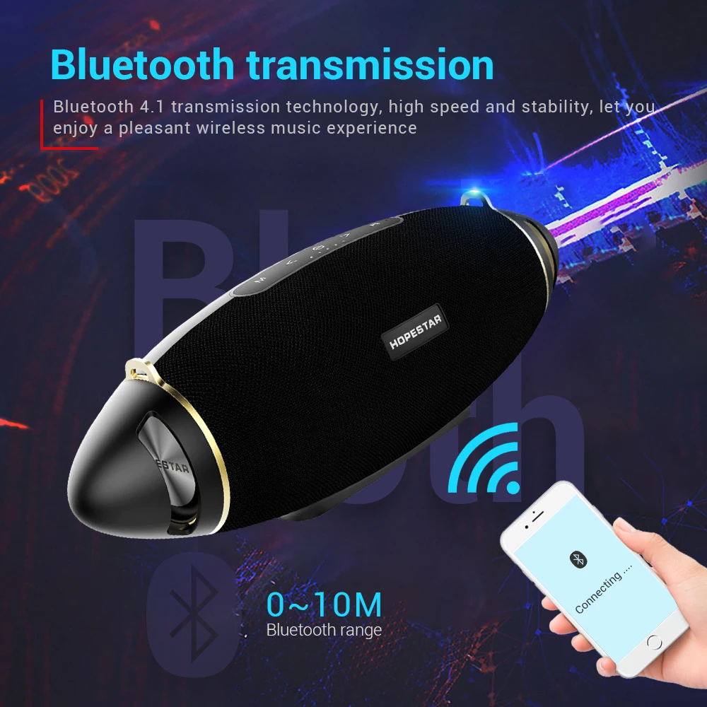 HOPESTAR H20+ EStgoSZ Bluetooth 4,2 Беспроводная Портативная колонка водонепроницаемый мега бас наружный сабвуфер TF USB для зарядки