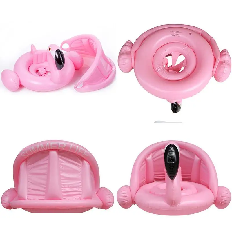 Летнее Детское надувное кольцо для плавания Надувное розовое золото фламинго